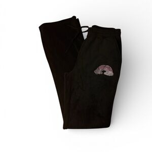 Paris Hilton Black Joggers with Vibrant Patch